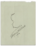 Alfred Hitchcock Signed Sketch of His Famous Profile